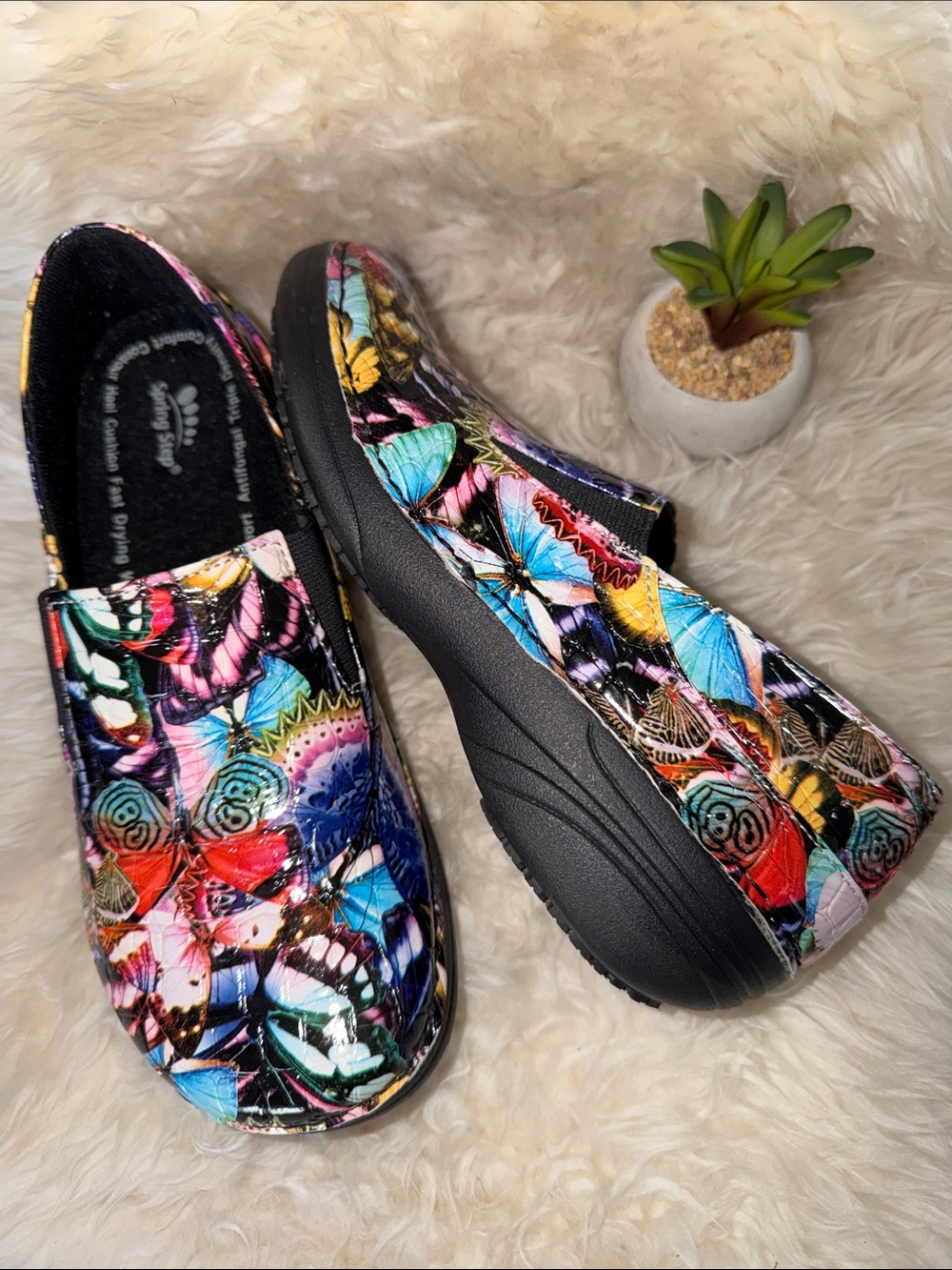 Spring Step Professional Winfrey Flutter Butterfly Clogs Sz Vegan Size 8 NWOB